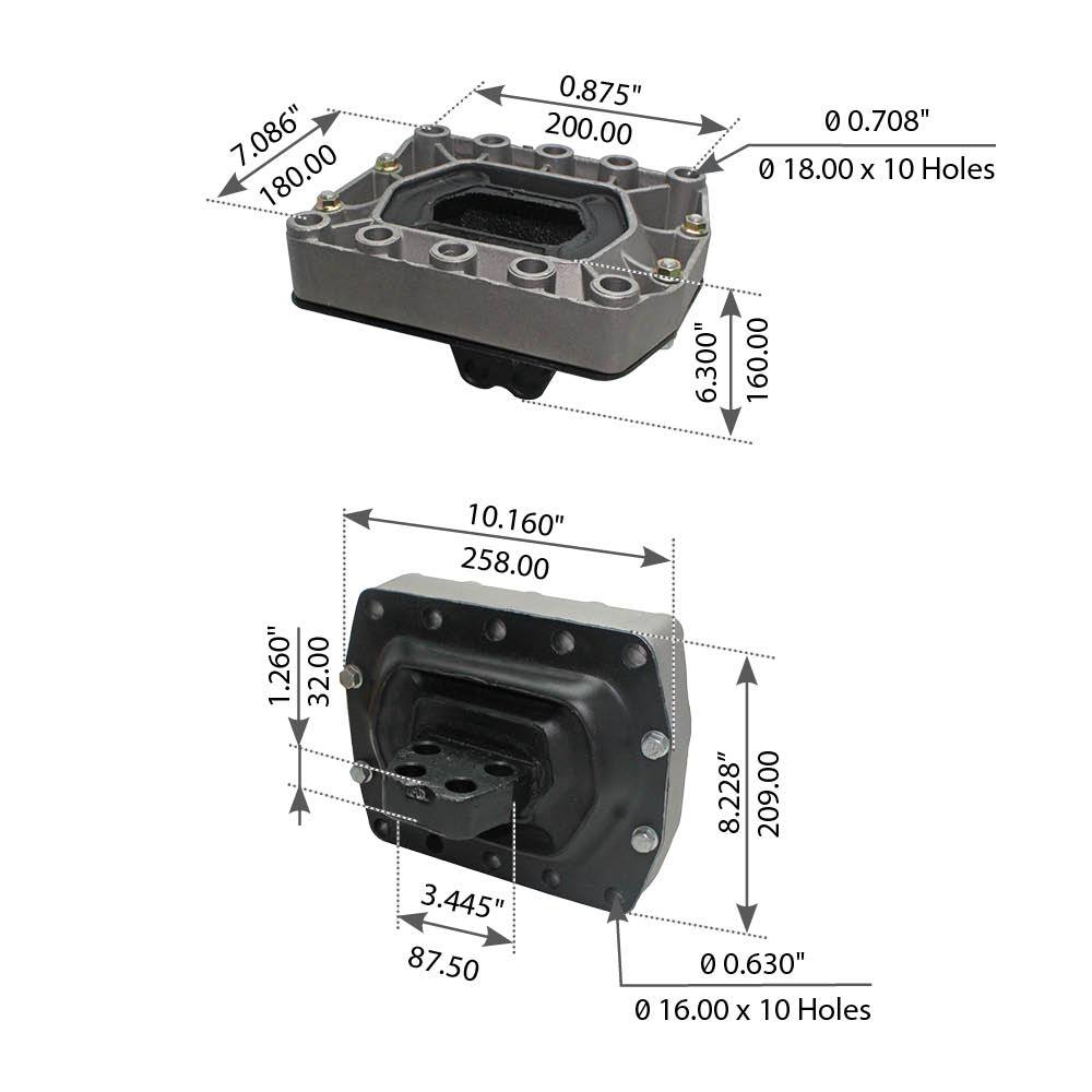 Rear Engine Mount for Volvo Trucks - Replaces 1622148S,  1629614, 3198122