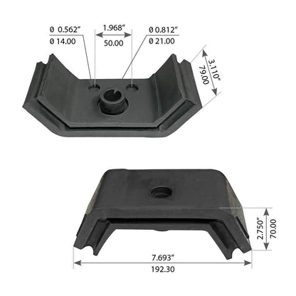 Fortpro Rear Motor Mount Compatible with Kenworth T600, T800, T2000 Series Trucks Replaces K066-377, K066-391, D13-1001-1 | F327373