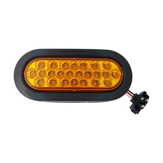 6" Amber Oval Marker/Tail/Turn Led Light With 24 Leds And Amber Lens | F235177