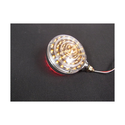 Chrome Round Pedestal Led Light With 48/40 Amber/Red Leds And Clear Lens | F235268